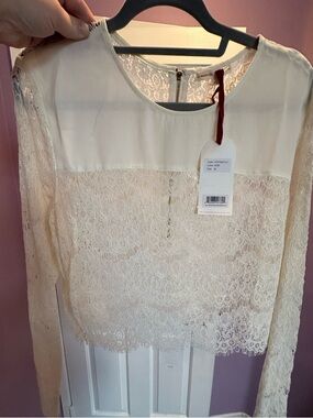 Ivory Lace Overlay Top